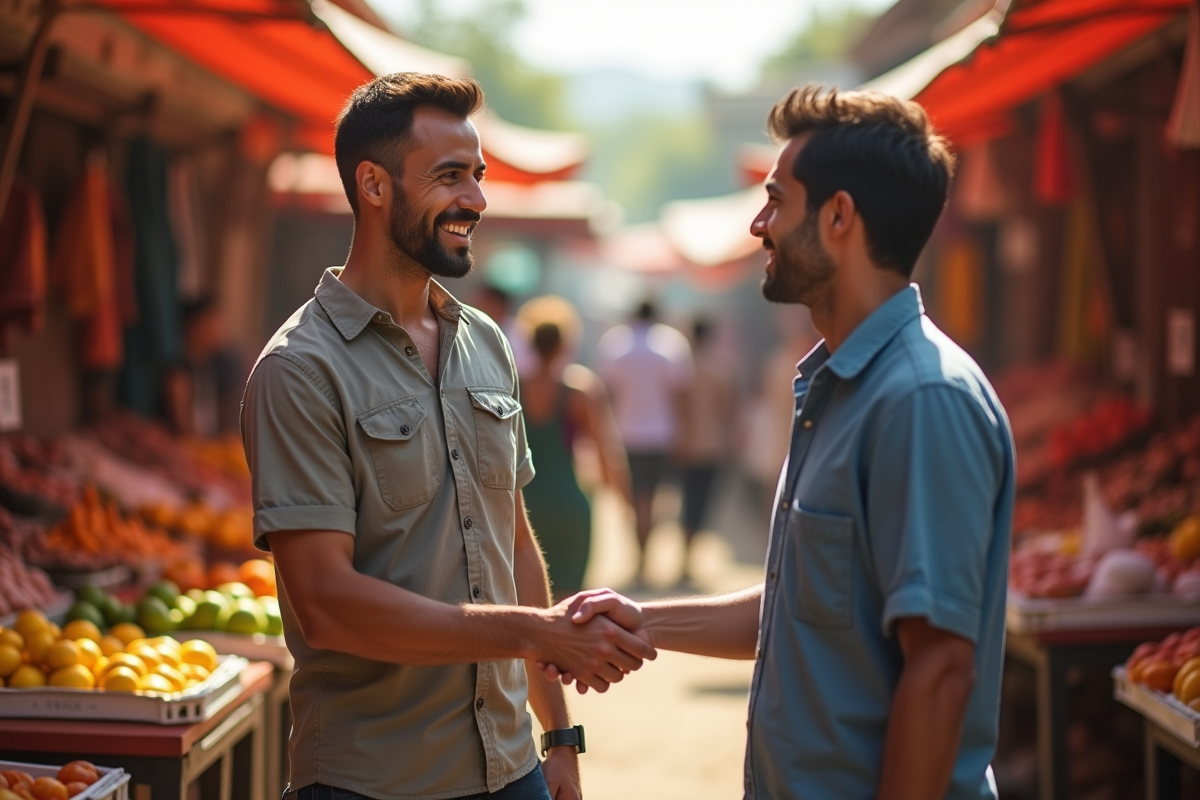 Entrepreneur serrant la main d