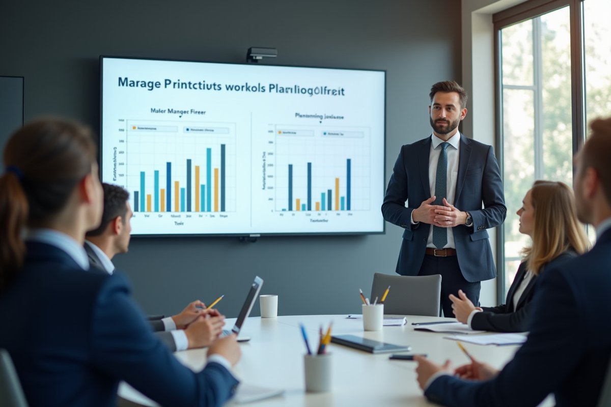 Manager RH présentant la planification du personnel